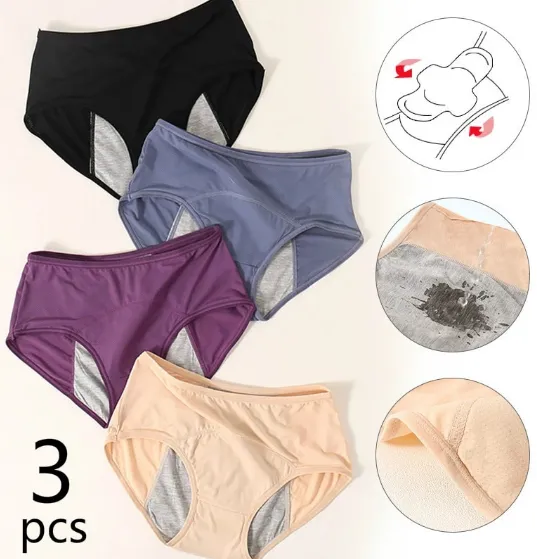 3 Pcs Period Underwear Menstrual Panties Women Best Period Underwear Comfortable Period Proof Underwear