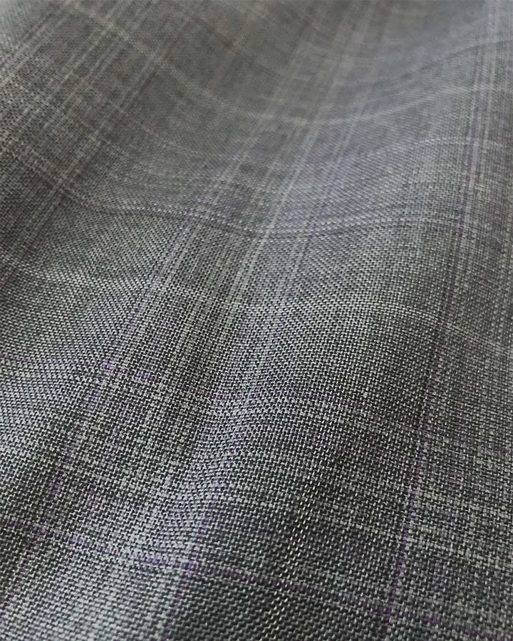 Alexander Collection - Gray Double Breasted 2 Piece Suit Regular Fit Glen Plaid