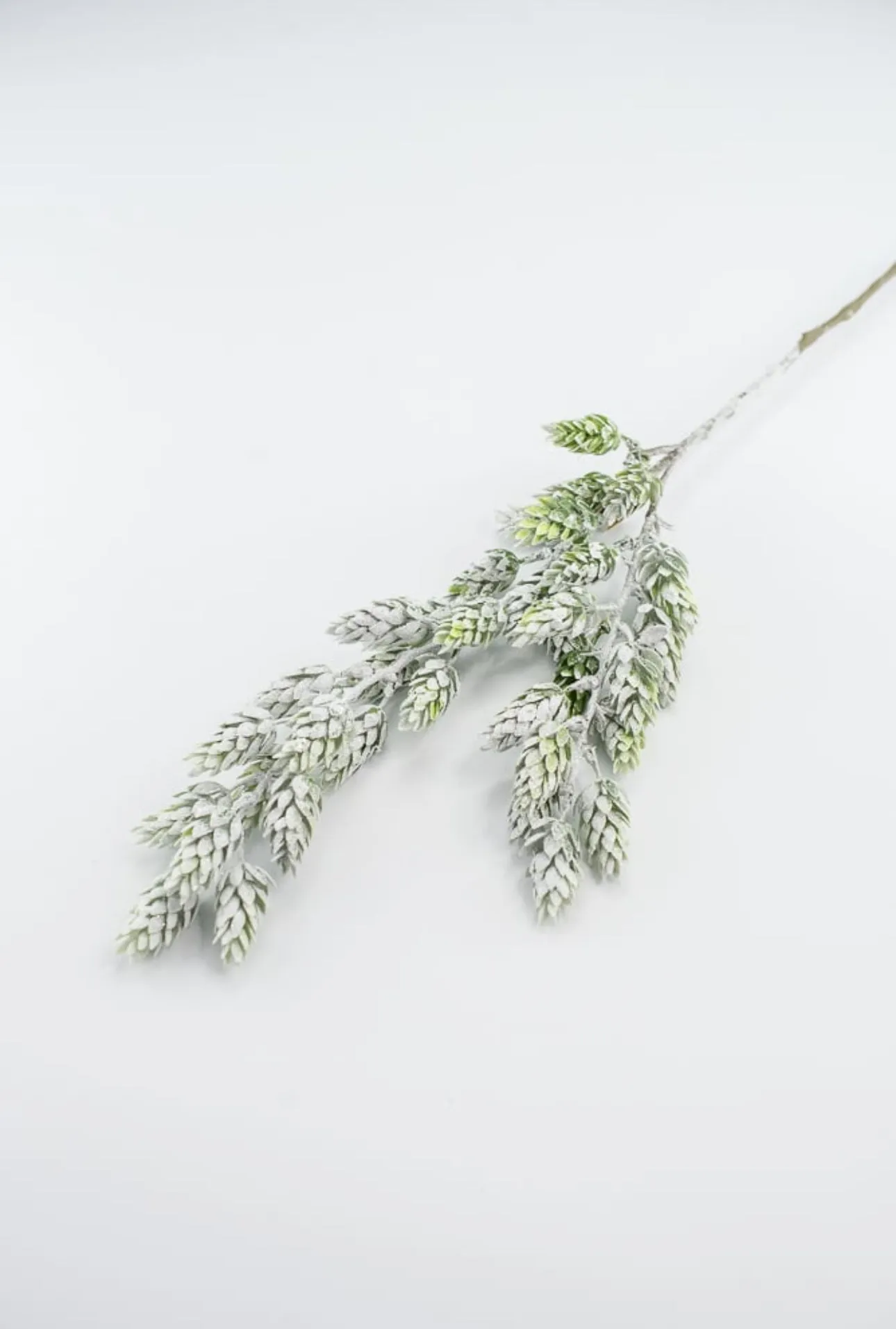 Artificial, frosted, hops greenery spray