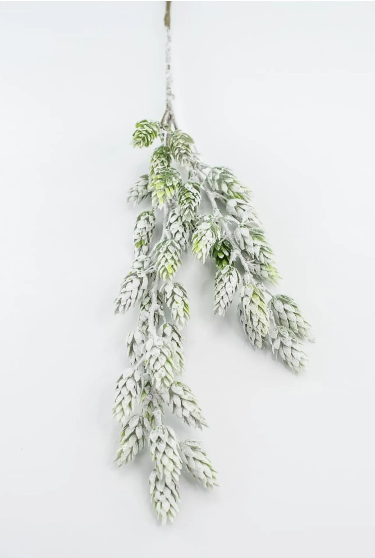 Artificial, frosted, hops greenery spray