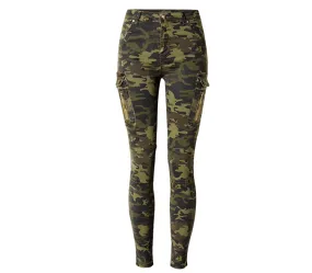 Camouflage Jeans Women's Jeans High Waist Jeans Zipper Pencil Pants