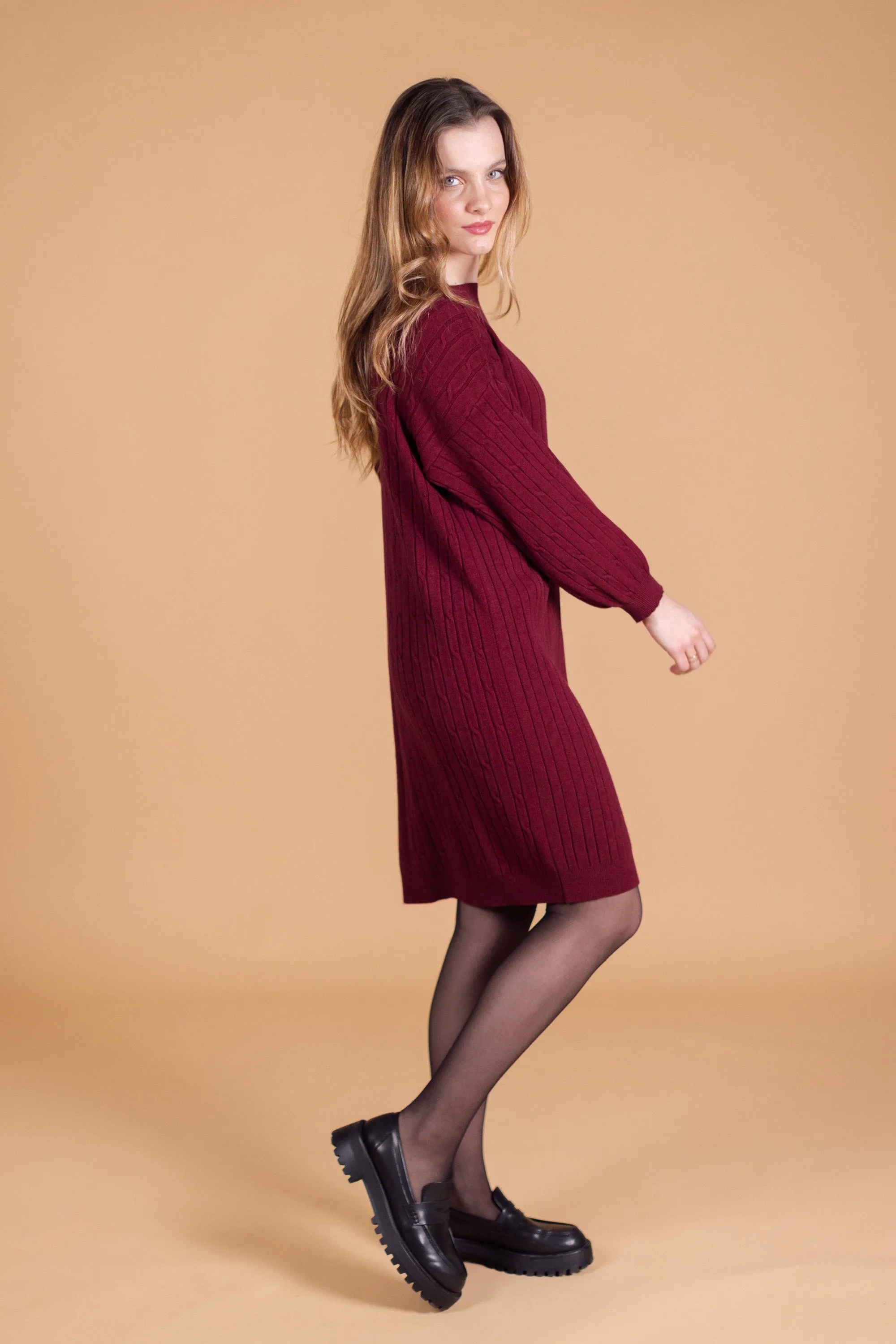 Knit Dress Lonx Burgundy