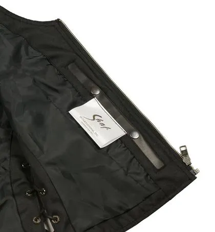 Milwaukee Leather MLL4531 Brown Women's Open Neck Side Lace Front Zipper Leather Vest