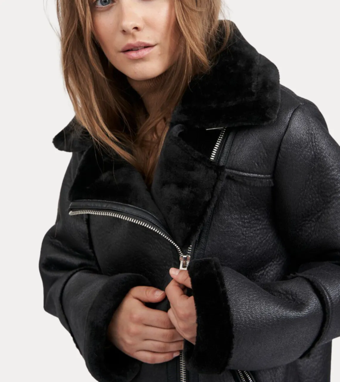 RAF Women's Shearling Leather Jacket